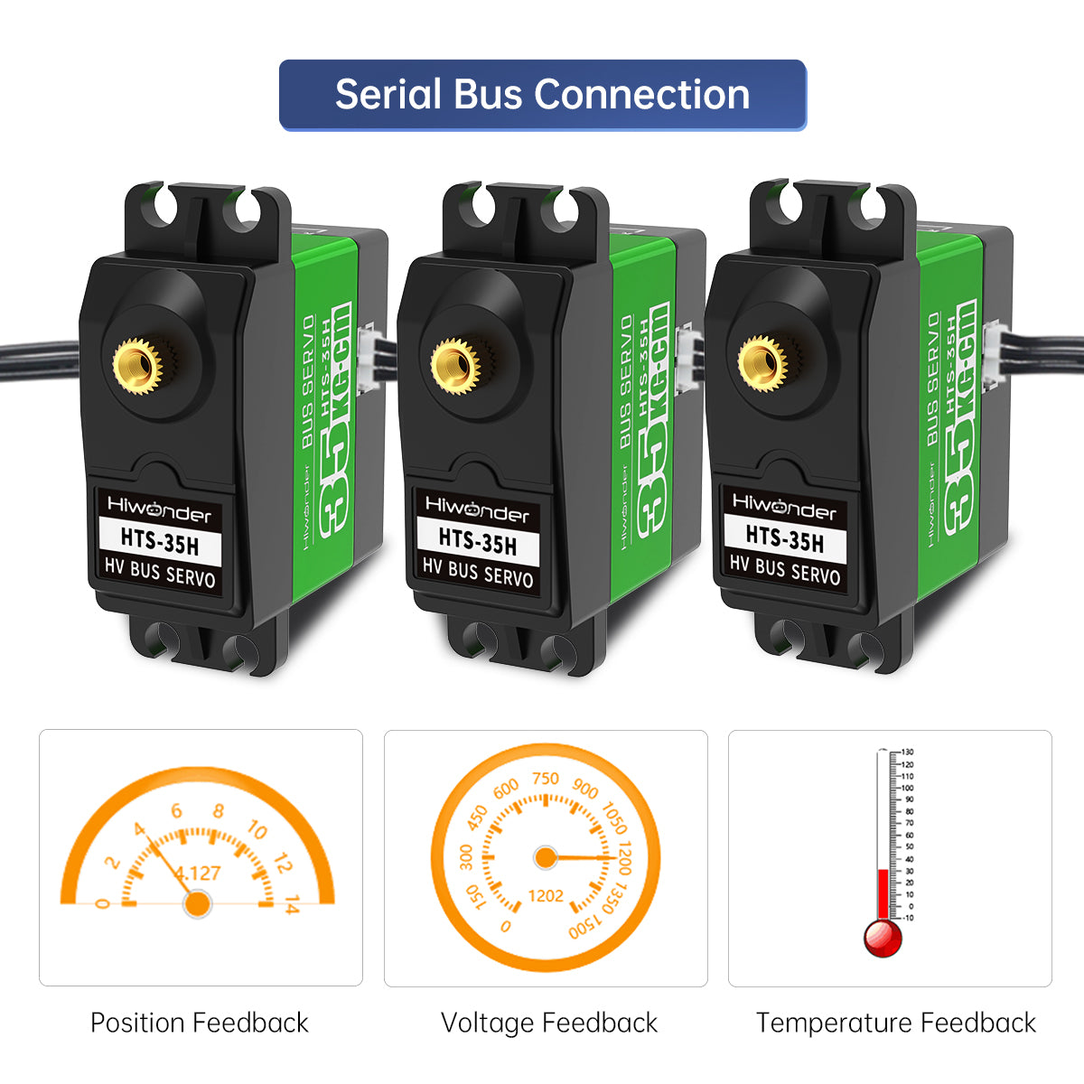 Hiwonder HTS-35H High Voltage Bus Servo 35KG Torque with Data Feedback Hiwonder HTS-35H High Voltage Bus Servo 35KG Torque with Data Feedback